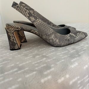 Vince Camuto Gray Snakeskin Slingback
